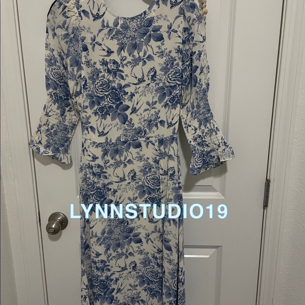 💙Reformation Carolena Dress Pompadour - Picture 3 of 5